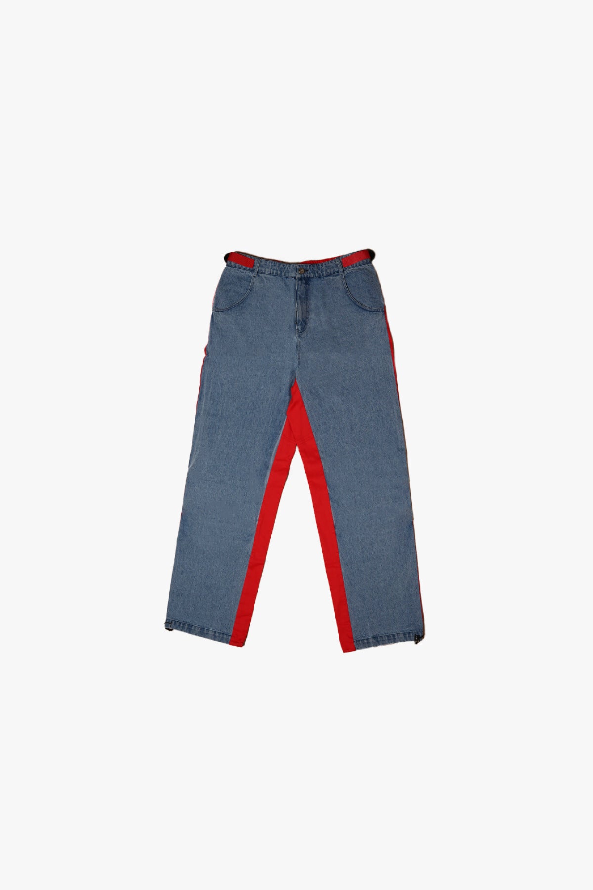 DENIM-RED CARGO PANTS